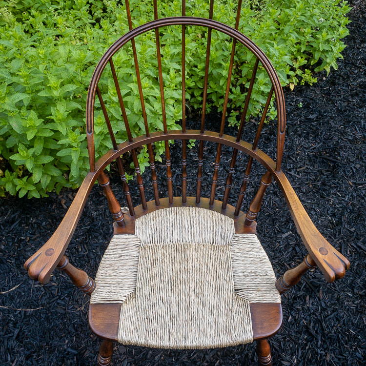 natural rush on Windsor chair