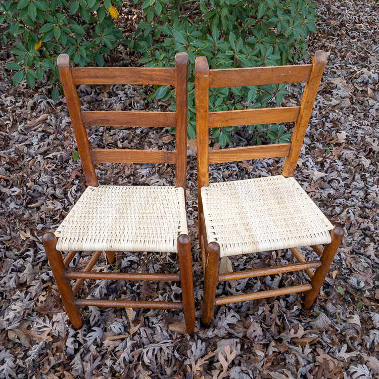 binder cane in Carolina porch weave on matching chairs