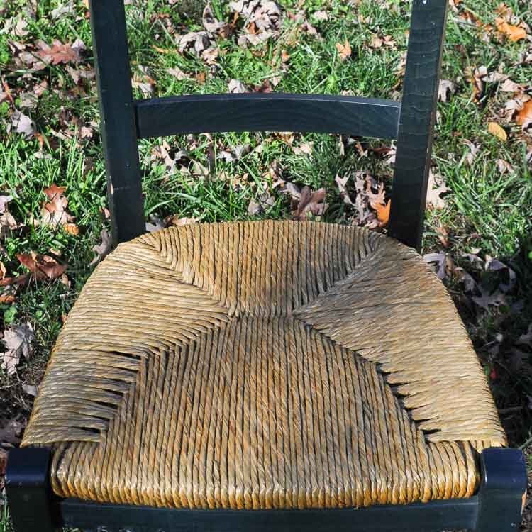 deep seated natural rush weave on barstool