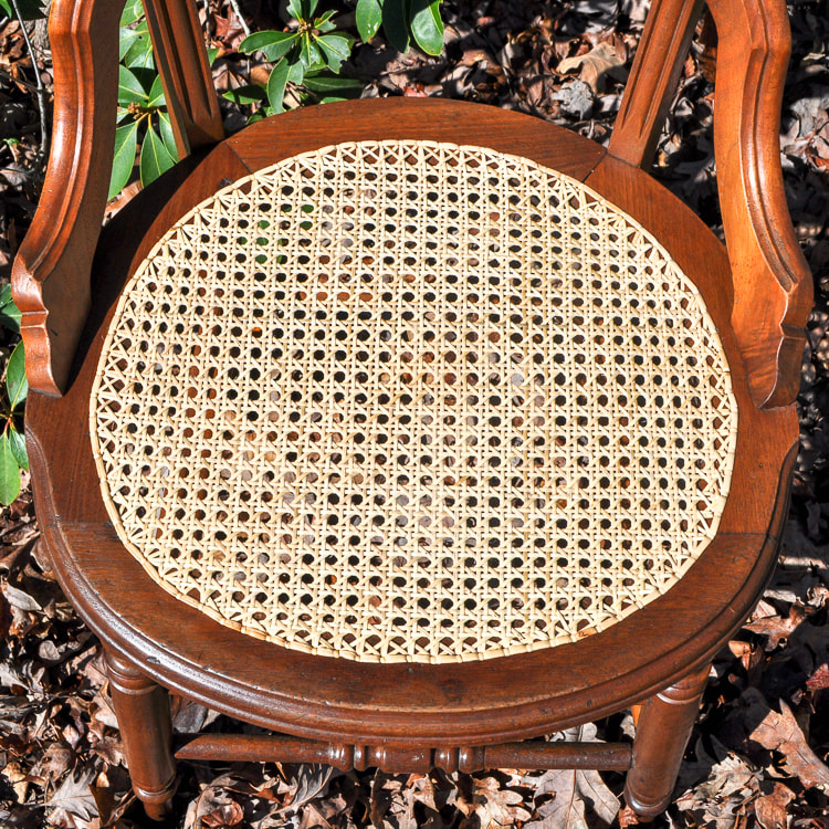 round hand caned seat in Eastlake style chair